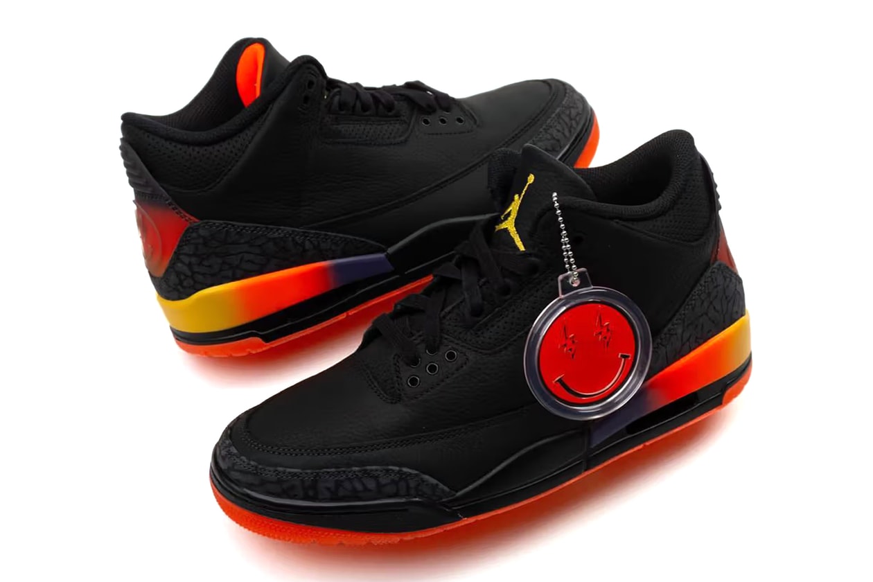 NIKE AIR JORDAN 3 RETRO J BALVIN RIO Leder schwarz