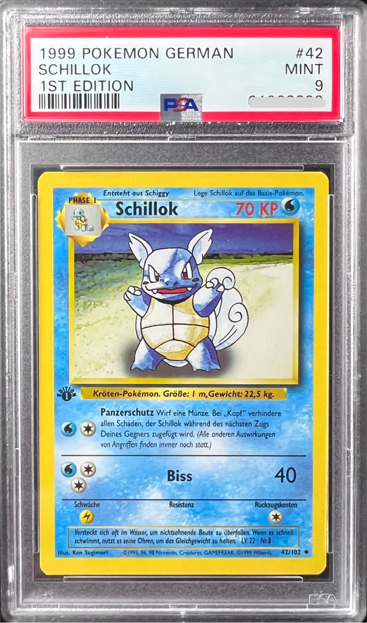 Pokemon Base Set - Schillok 1st Edition - Deutsch PSA9