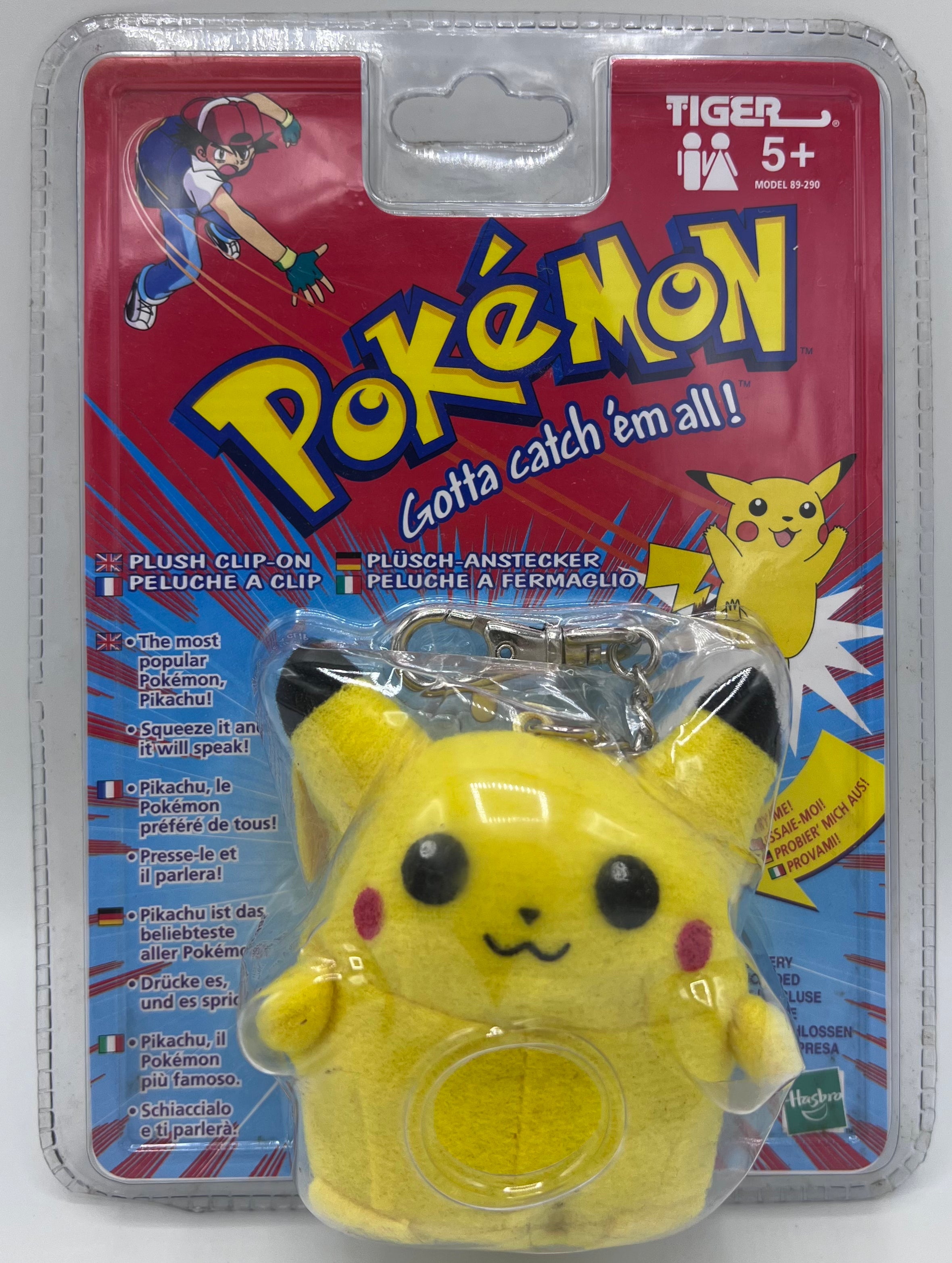 Vintage POKEMON Pikachu Plüsch-Anhänger Tiger Electronics 1999