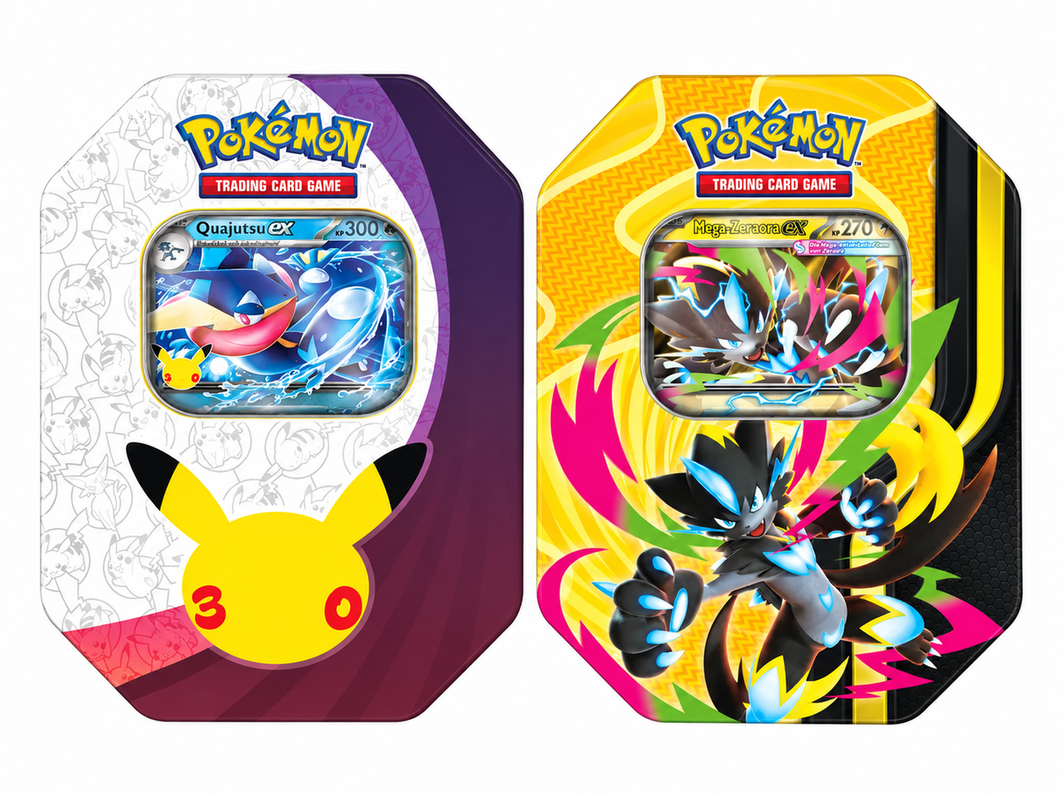 Pokémon Bundle - 30 Jahre Quajutsu u. Mega-Zeraora ex Tin Box (D)