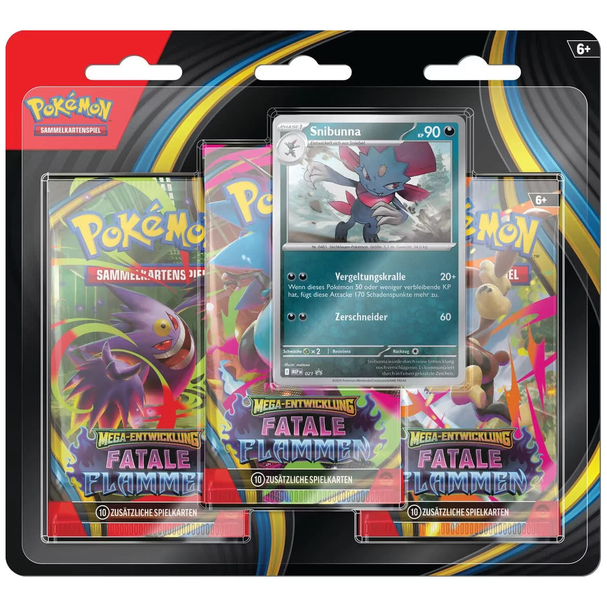 Pokemon Mega-Entwicklung Fatale Flammen 3-Pack Blister - Snibunna (deutsch)