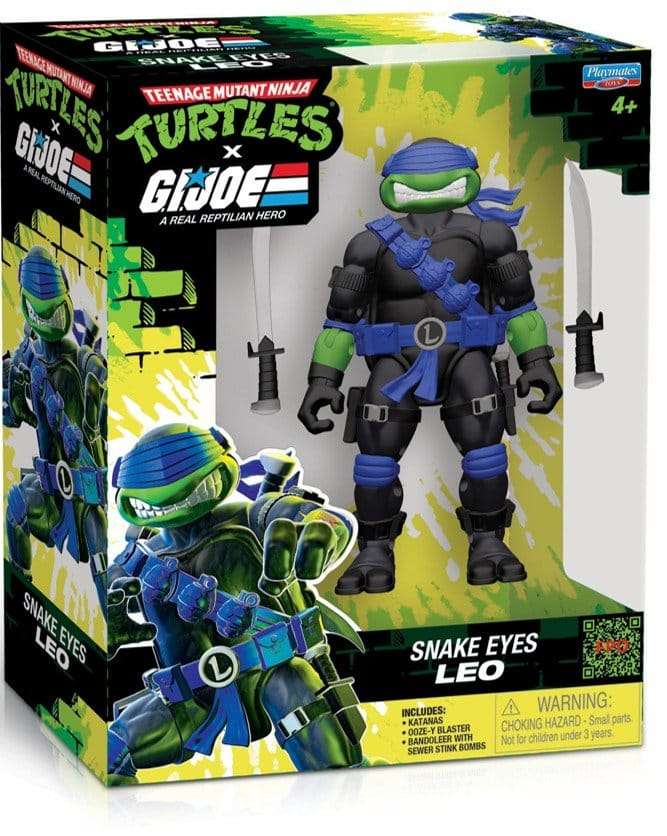 TMNT x G.I. Joe Crossover Classics Actionfigur Leonardo x Snake Eyes 12 cm