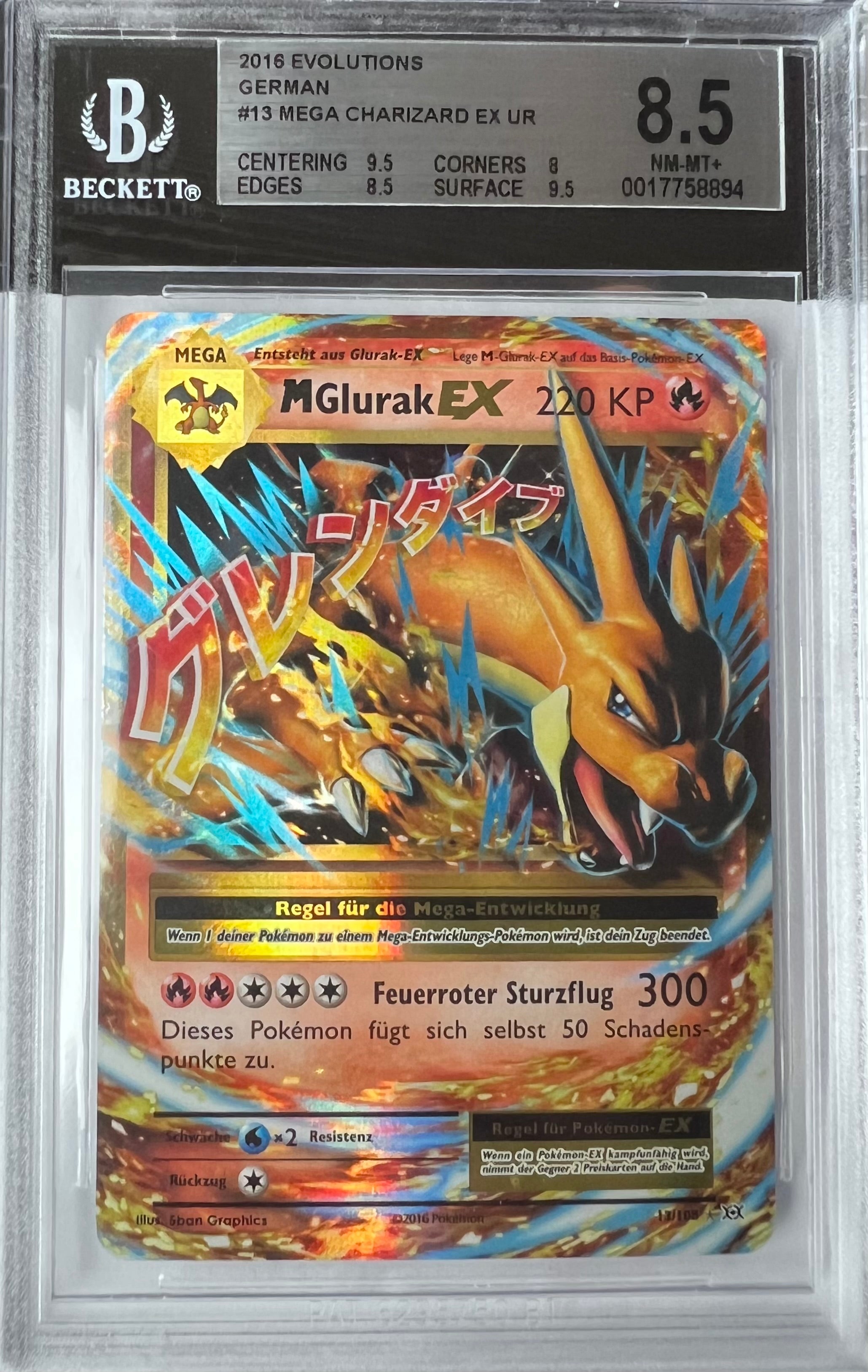 Pokemon Evolutions Mega Glurak EX BECKETT 8.5 NM-MT+