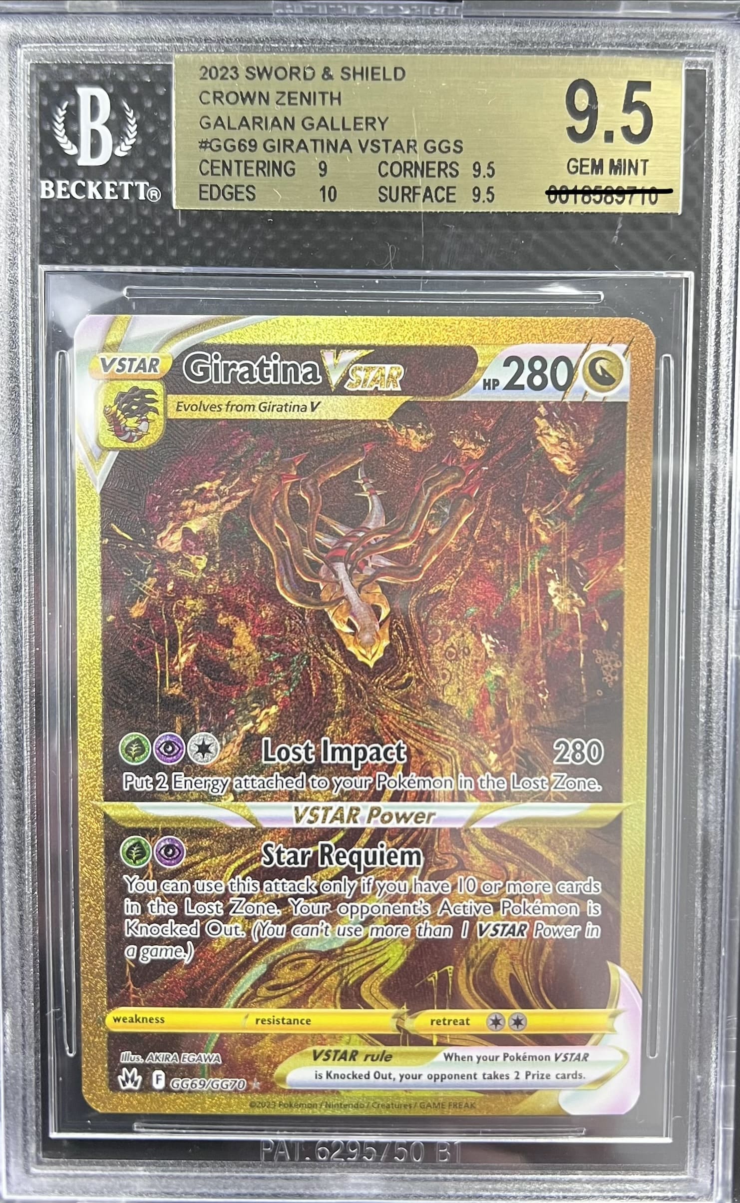 Pokemon Giratina VStar - Crown Zenith GG69 Beckett 9.5 Gem Mint