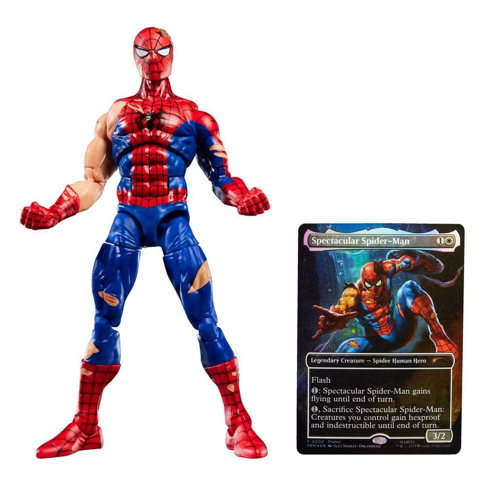 Marvel Legends Magic: The Gathering Actionfigur Battle-Damaged Spider-Man (plus Foil-Karte) 15 cm