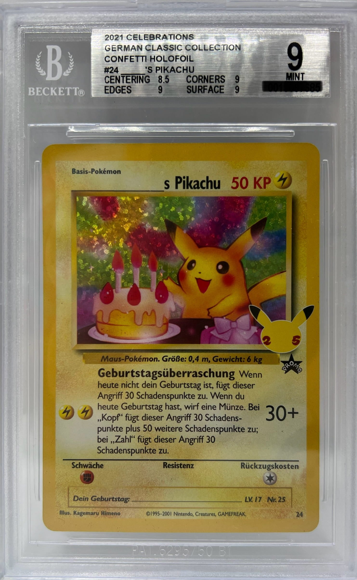 Pokemon Celebrations Classic Collection Birthday Pikachu Promo BECKETT 9 Mint.jpg