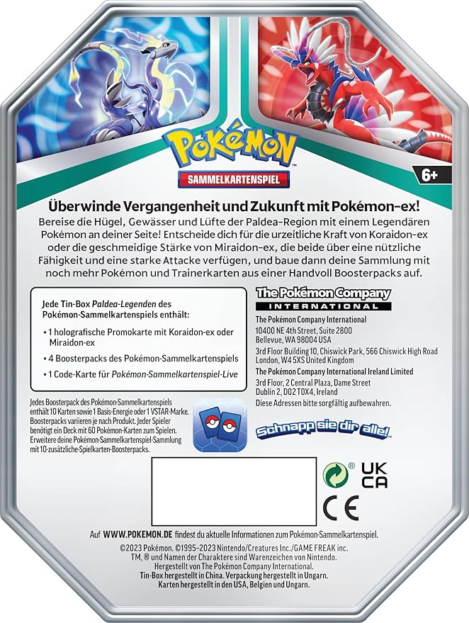 Pokémon TCG Tin Box Paldea-Legenden – Koraidon (Deutsch)
