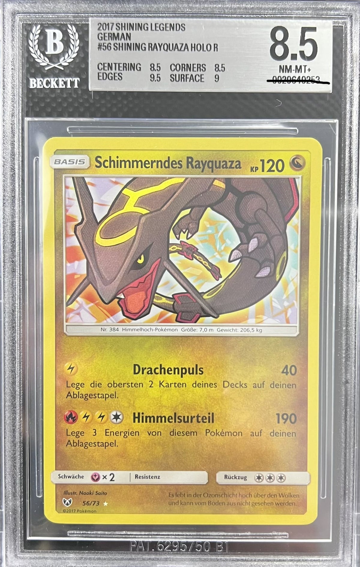 Pokemon Schimmerndes Rayquaza - Shining Legends 56/73 Beckett 8.5